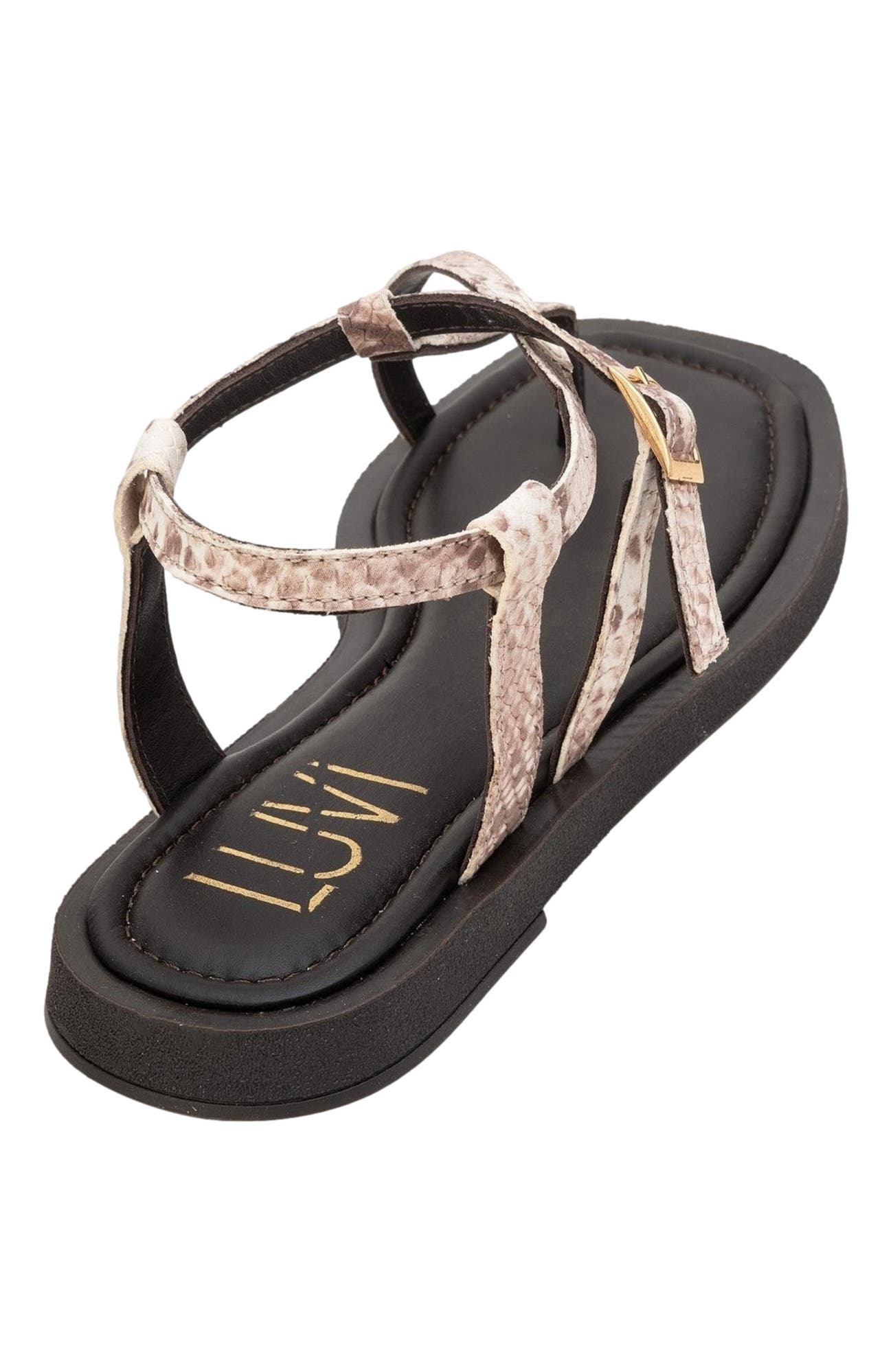 Morgana Leather Thong Sandal, Alternate, color, Brown Leather