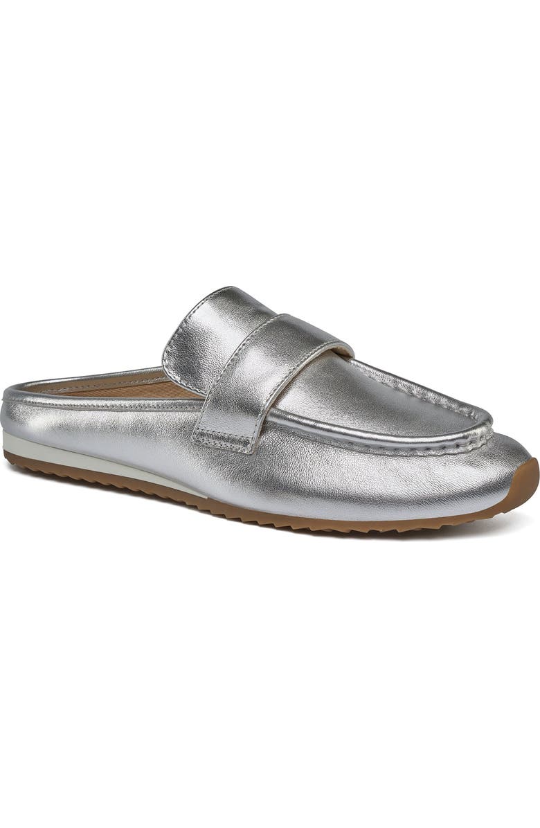 JSlides Paula Leather Mule, Main, color, Silver