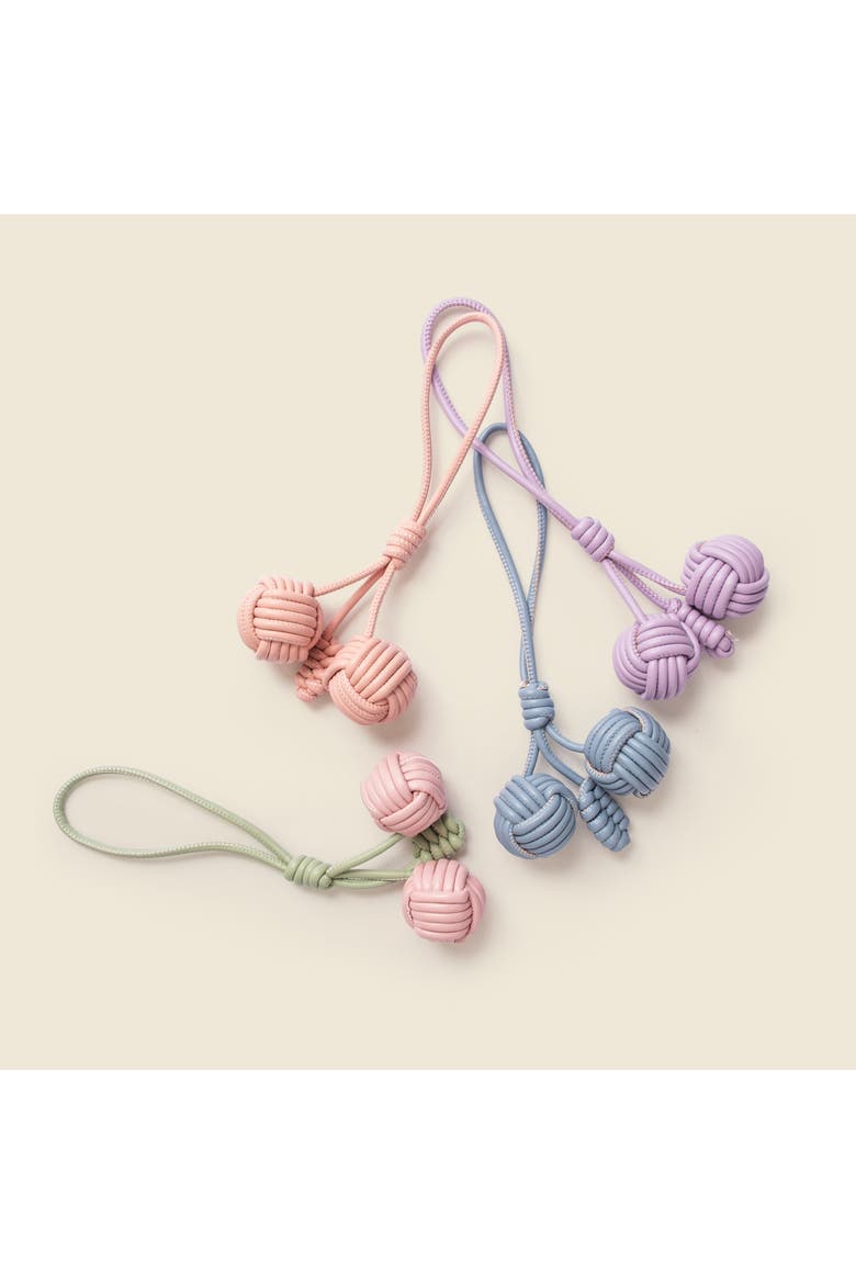 Vegan Leather Tassel Bag Charm, Alternate, color, Pink & Sage