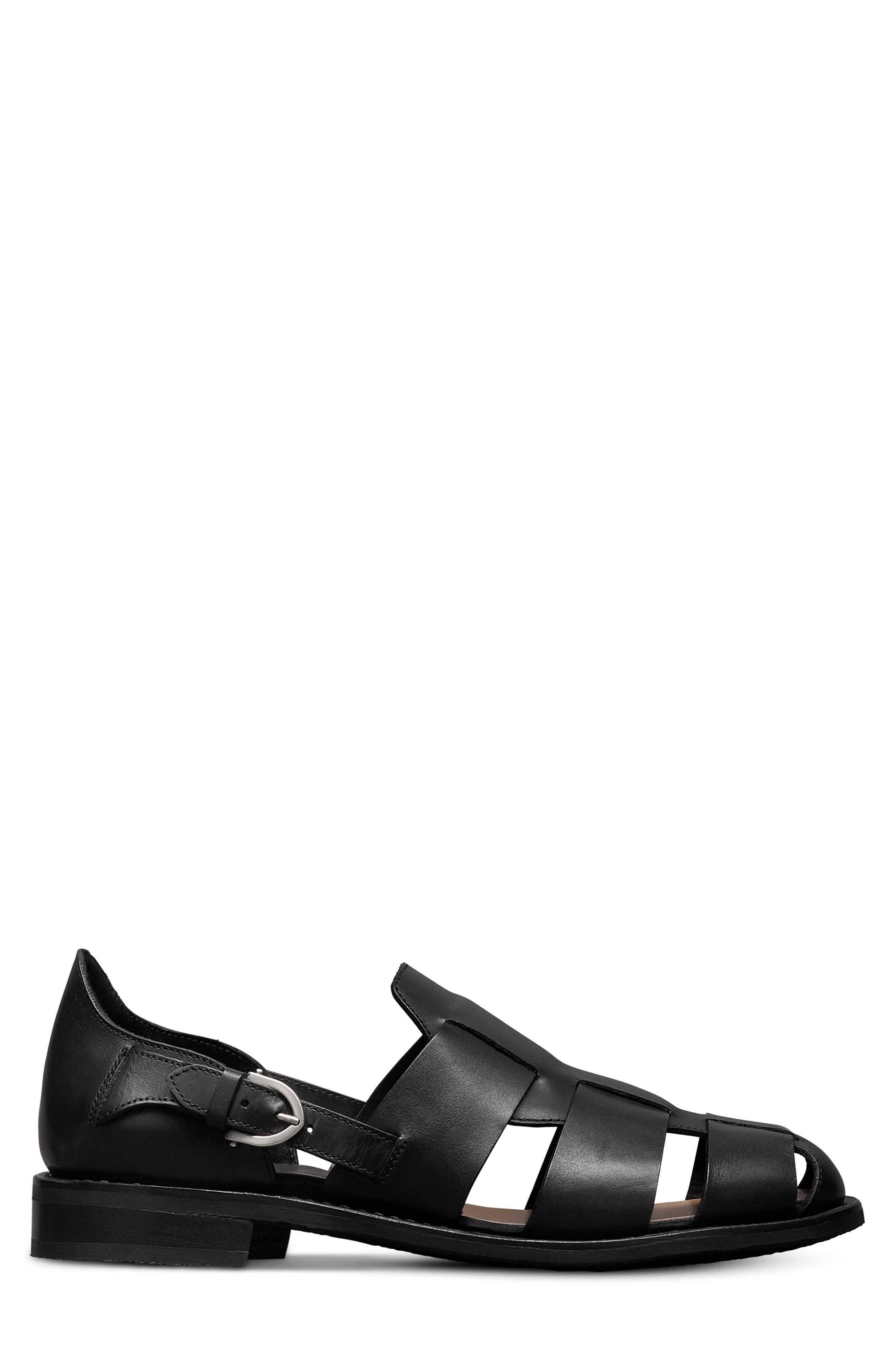 Ravello Fisherman Sandal, Alternate, color, BLACK