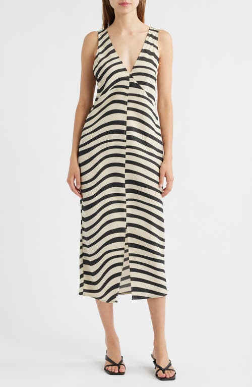 Nation Ltd Kimora V-neck Midi Dress In Multi