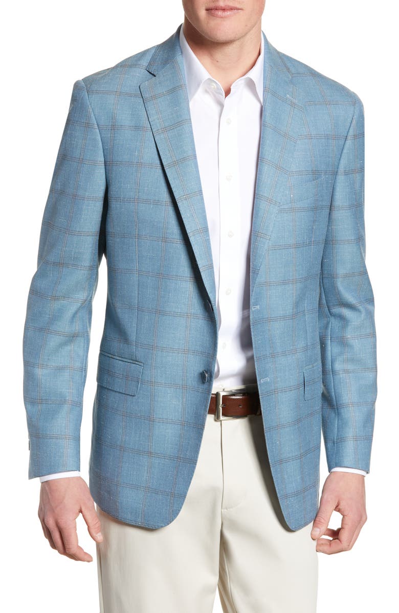 Hart Schaffner Marx New York Classic Fit Windowpane Wool Blend Sport Coat, Main, color, 