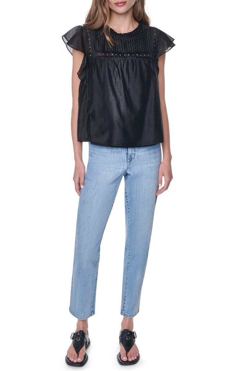 DKNY Studded Pintuck Top, Alternate, color, 