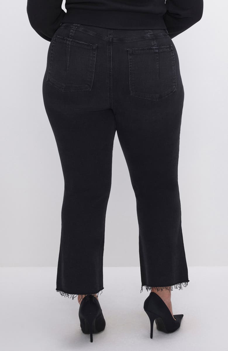 Good American Good Legs Button Fly Crop Mini Bootcut Jeans, Alternate, color,