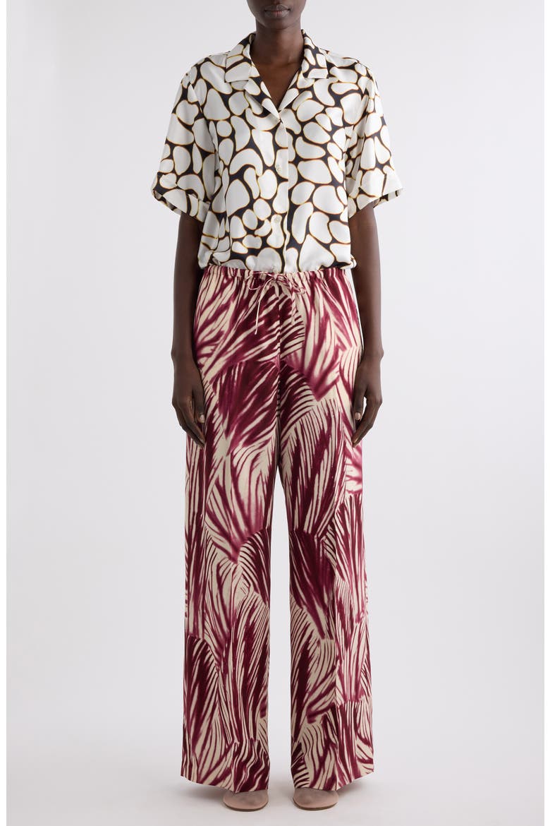 Clive Print Silk Camp Shirt, Alternate, color, OFF WHITE