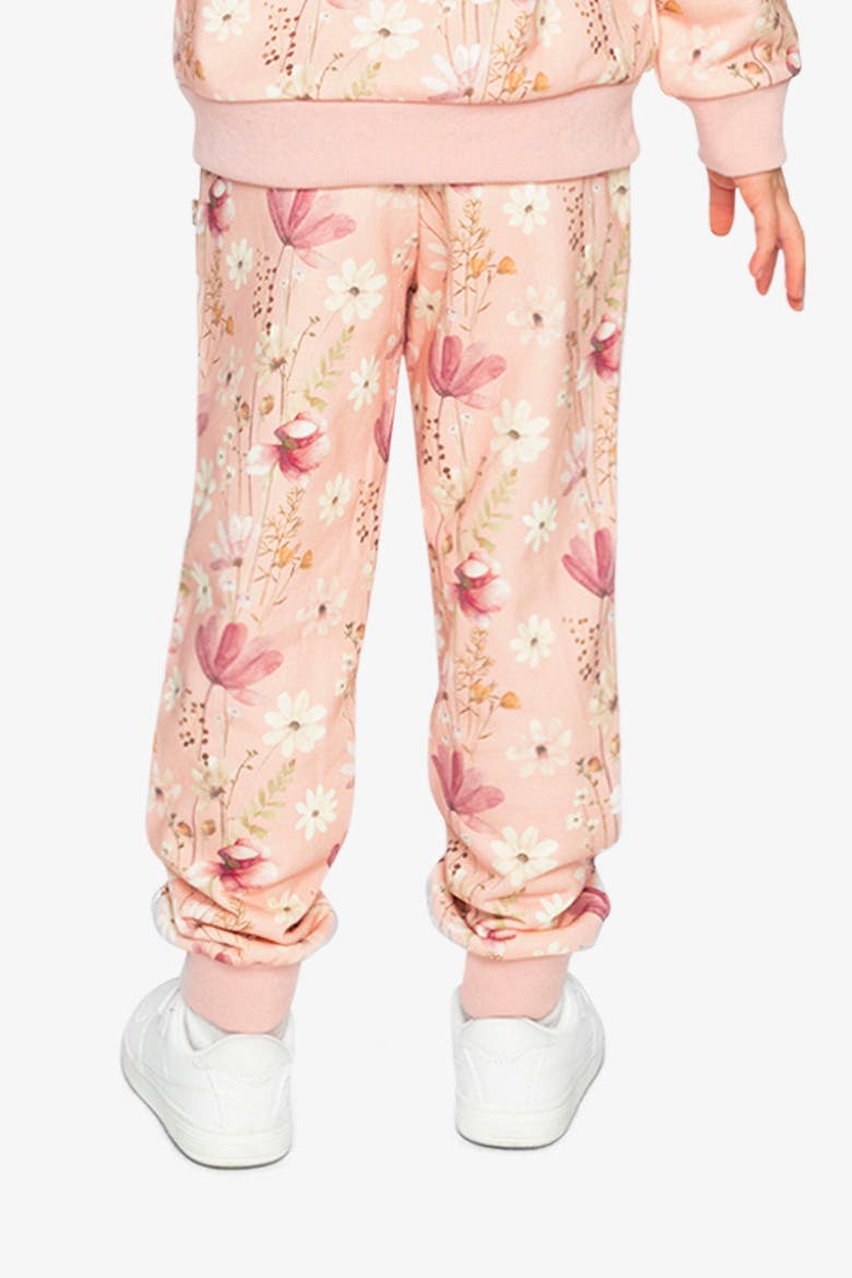 French Terry Ribbed Cuff Sweatpants, Alternate, color, Pink Printed Flowers