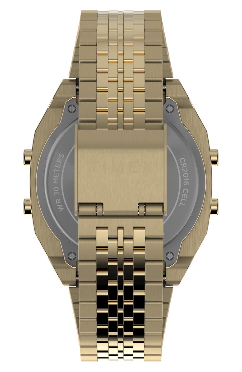 Timex<sup>®</sup> T80 Digital Chronograph Bracelet Watch, 36.5mm, Alternate, color, Gold