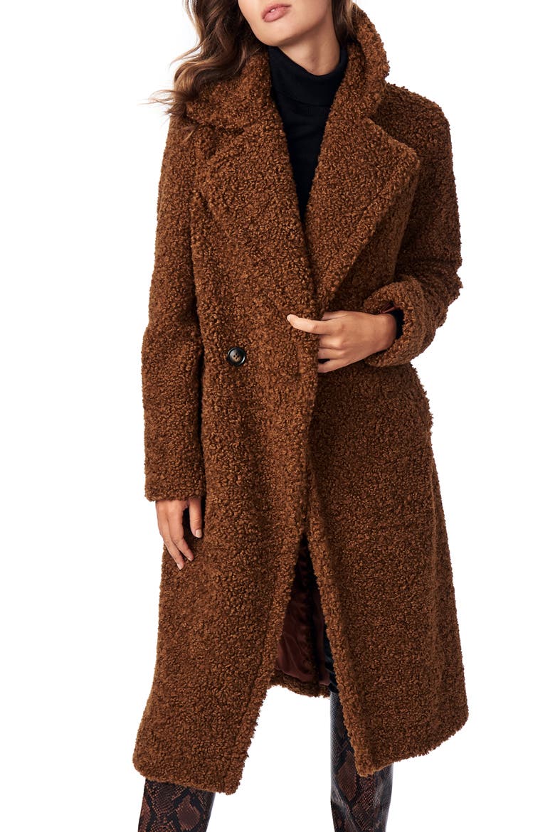 Faux Fur Jacket, Main, color, TOBACCO