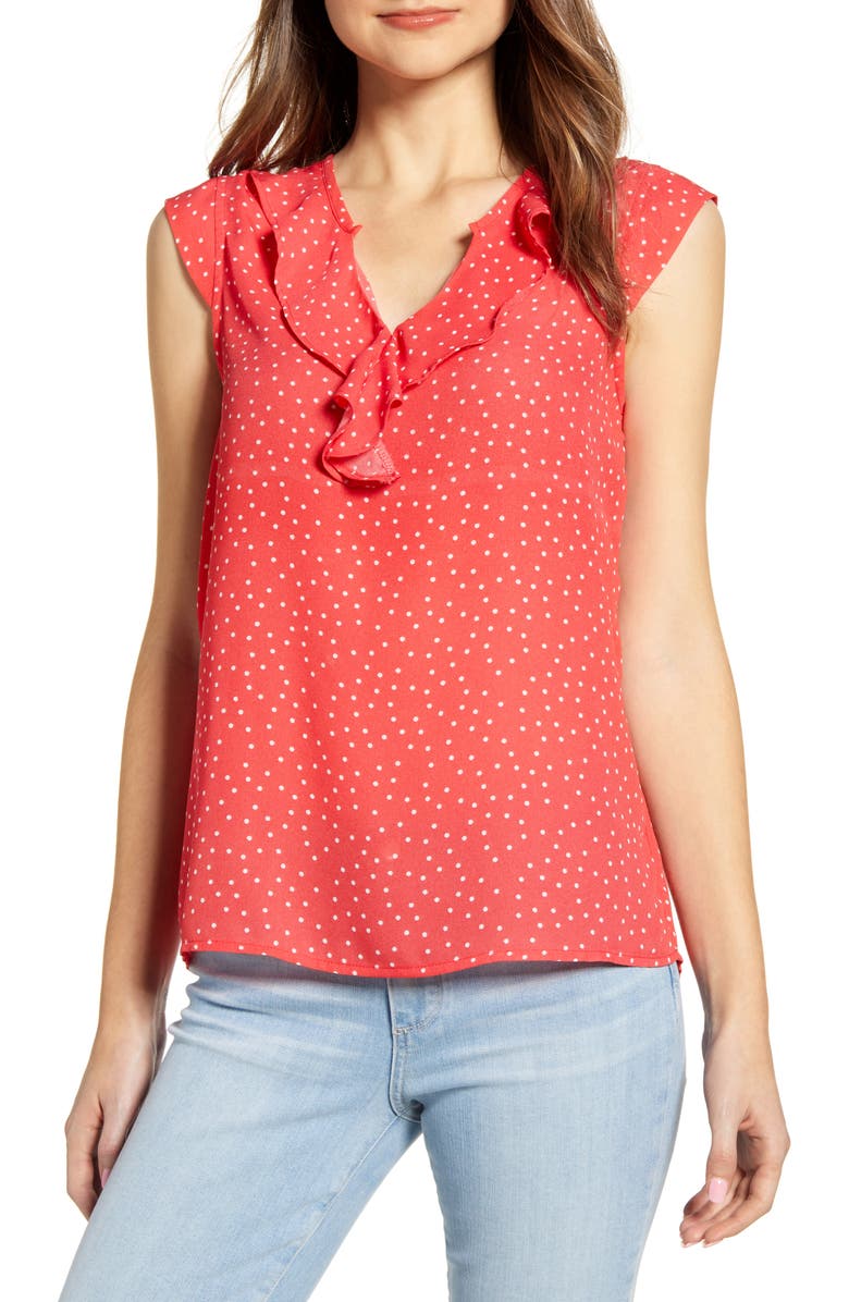 GIBSONLOOK Gibson x International Women's Day Fancy Ashley Ruffle Detail Cap Sleeve Blouse, Main, color,