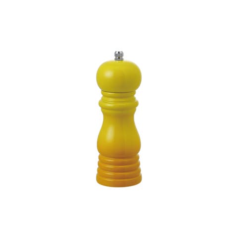 Enameled Rubberwood Salt/Pepper Mill, Yellow