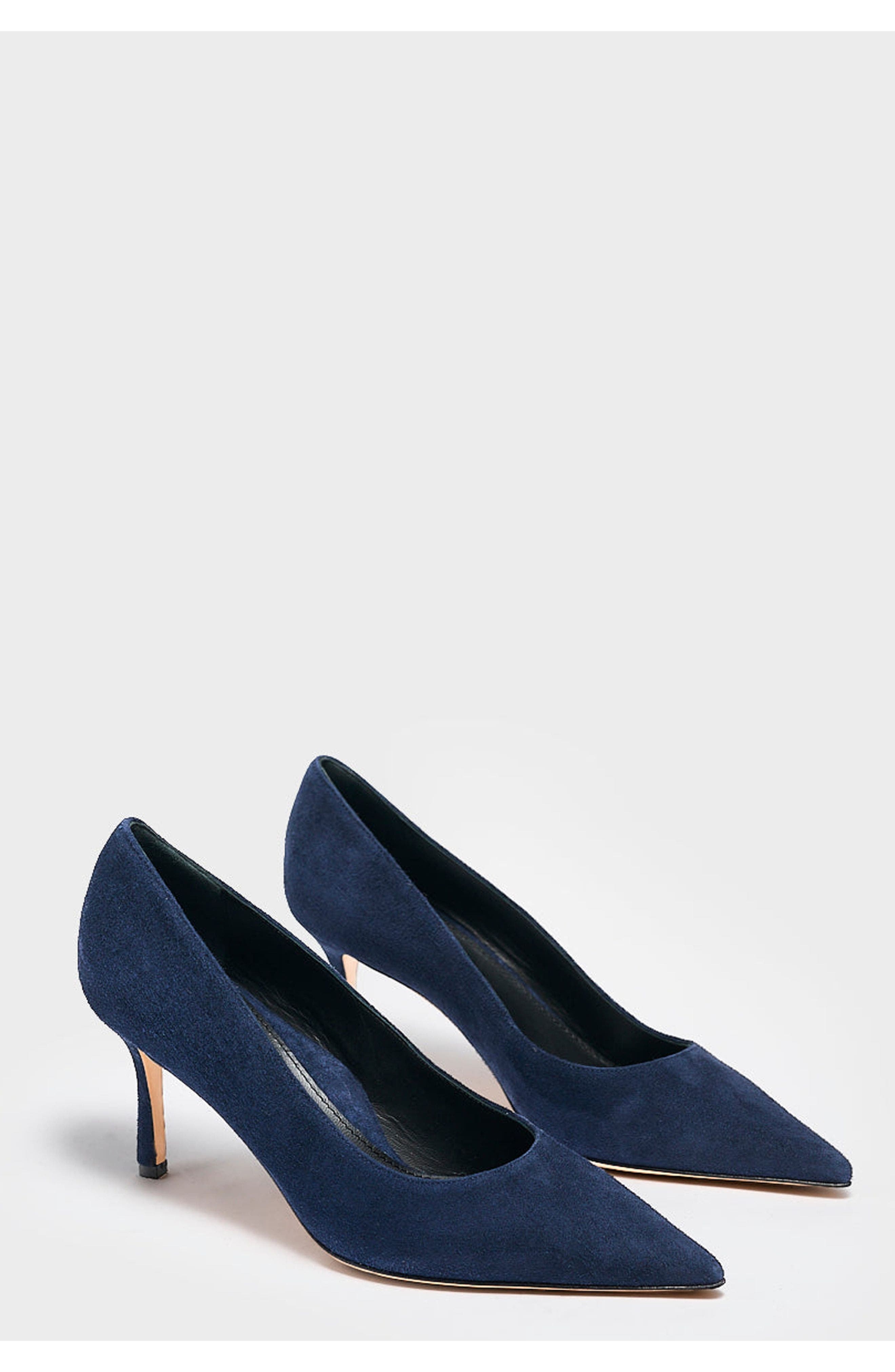 MARION PARKE Classic Pump 70 Suede, Alternate, color, Navy