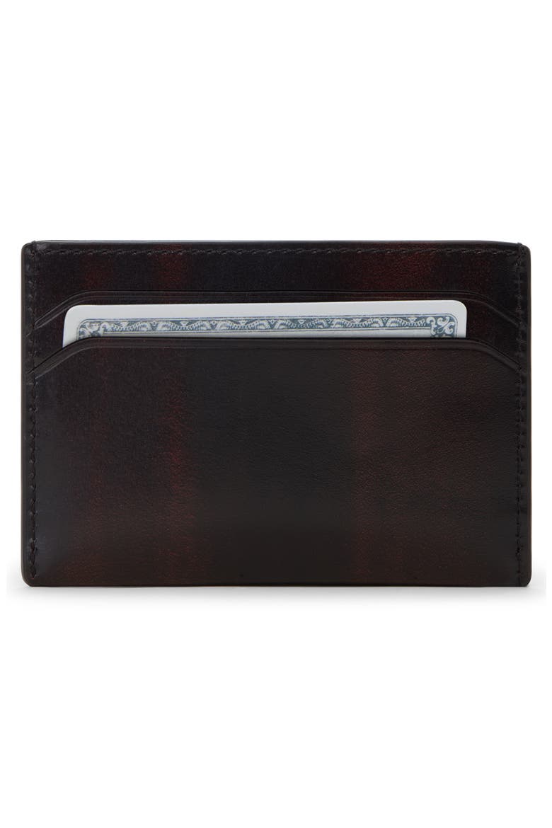 Nassau Slim Leather Card Case, Alternate, color, BURNISHED WINE OMBRE