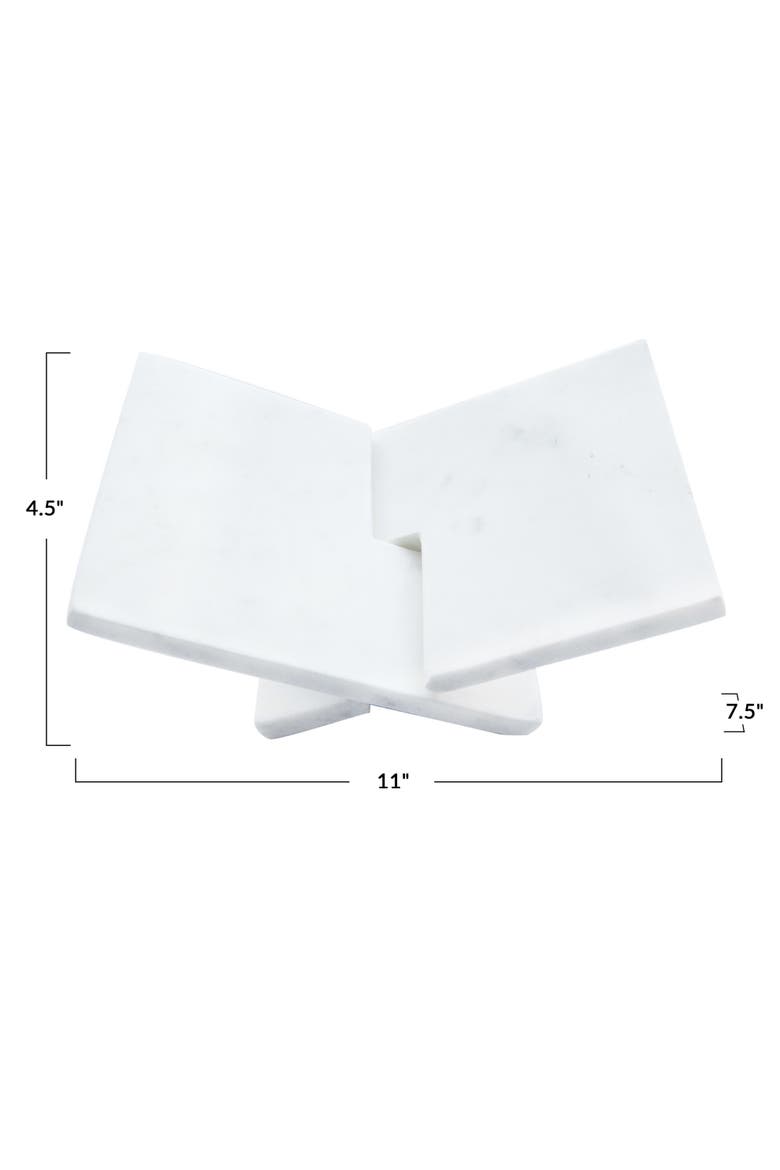 Decorative Marble Book Holder, White, Alternate, color, White