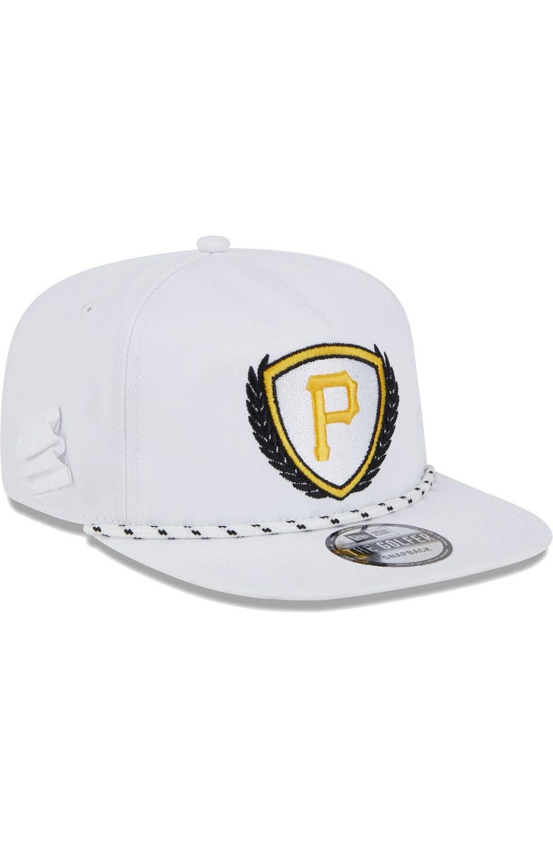 New Era Men's New Era White Pittsburgh Pirates Golfer Tee 9FIFTY Snapback Hat, Main, color, White