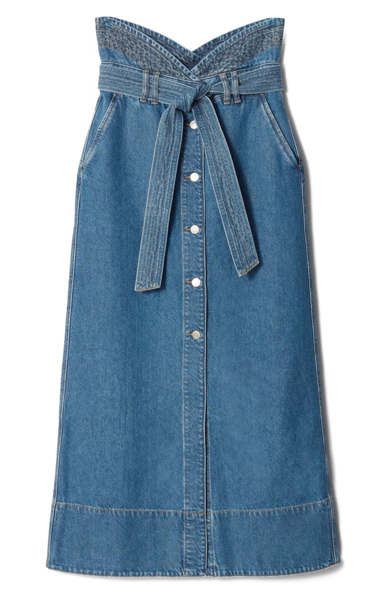 & Other Stories Denim Maxi Skirt, Alternate, color, Blue Medium Dusty