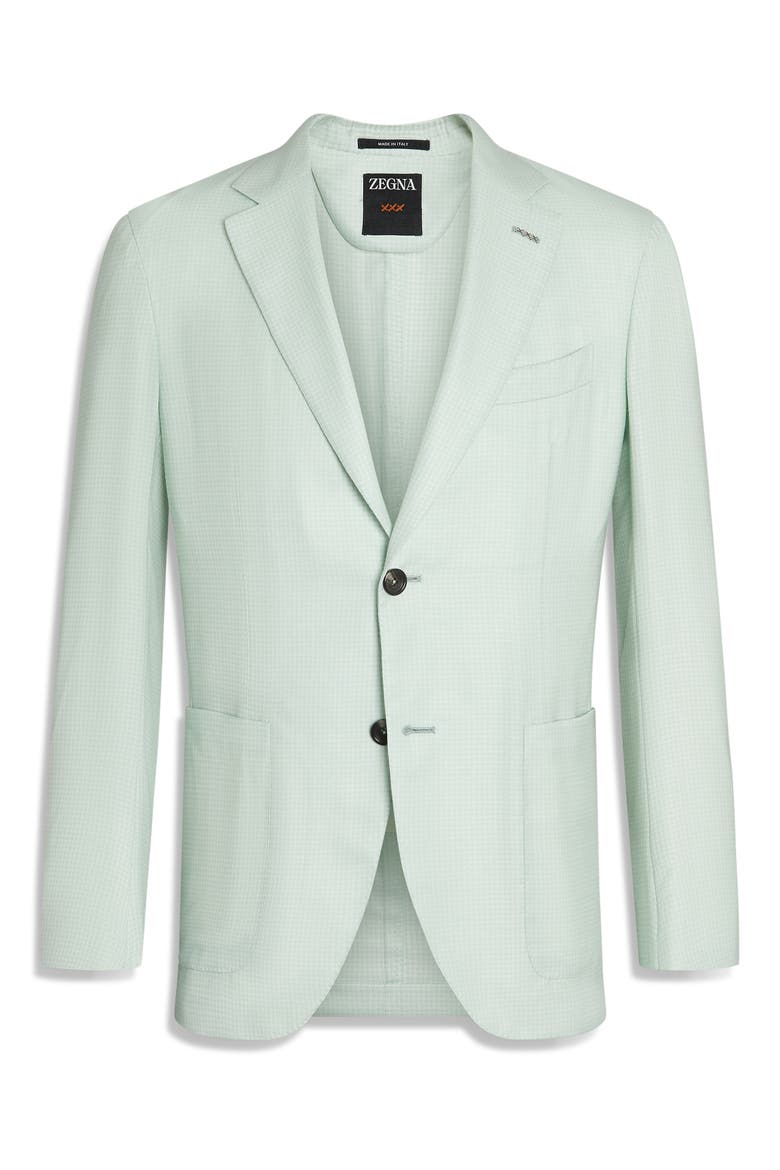 Check Cashmere, Silk & Linen Sport Coat, Alternate, color, AQUA GREEN