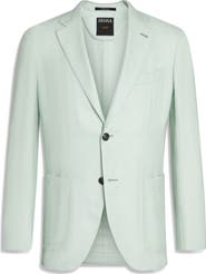 ZEGNA Check Cashmere, Silk & Linen Sport Coat