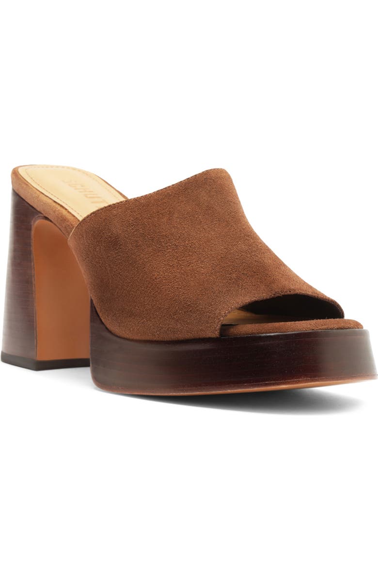 Schutz Rowan Platform Sandal, Main, color, Pecan Brown