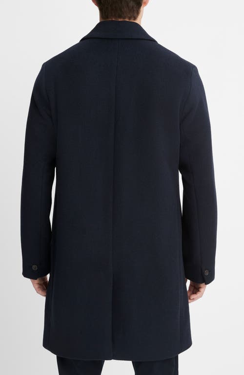 Vince Classic Wool Blend Coat In Blue