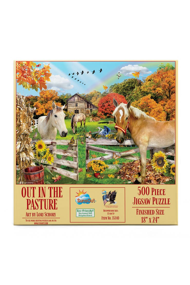 Out in the Pasture 500 piece Jigsaw Puzzle for Adults, Alternate, color, Multicolor