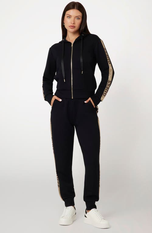 Guess Studs Logo Sweatpants In Jet Black