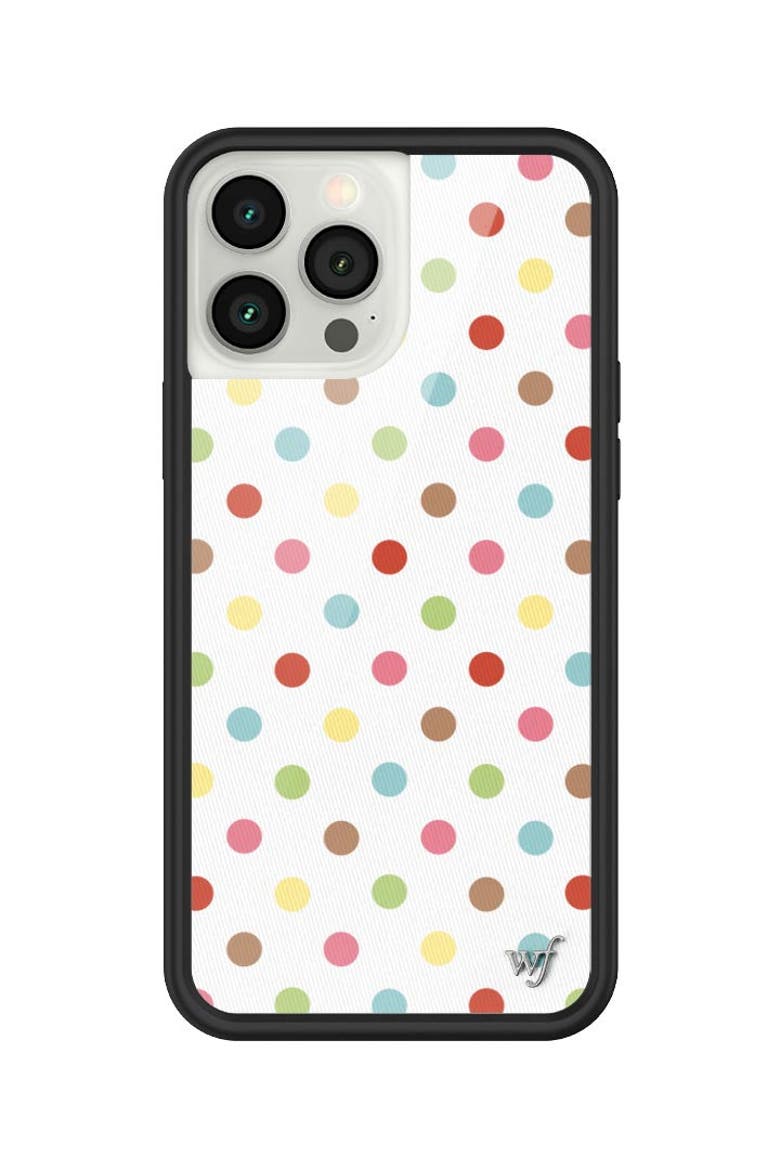 Confetti Polka Dots iPhone Case, Alternate, color, White