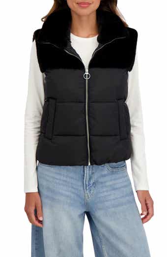 Sebby Water Resistant Mixed Media Puffer Vest