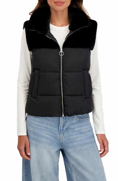 Sebby Water Resistant Mixed Media Puffer Vest