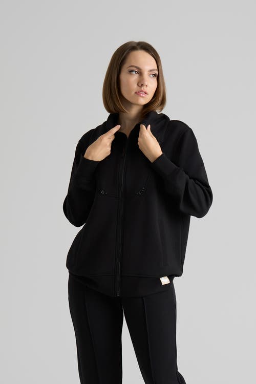 Le Fafo Raven Zip Up Jacket In Black