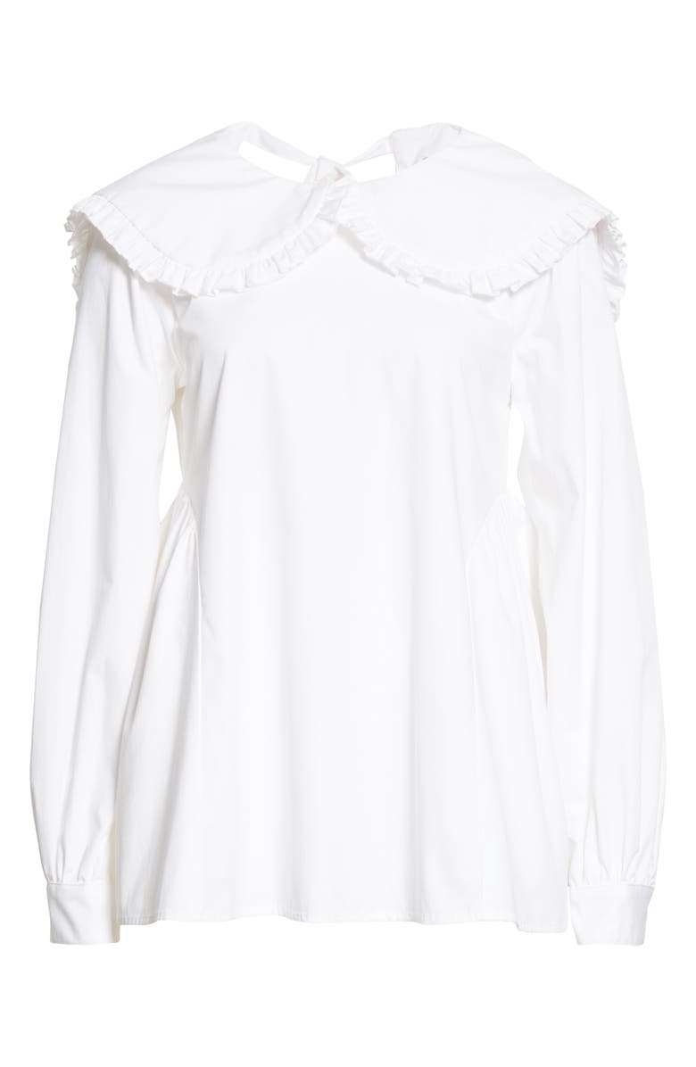 Sandy Liang Laurie Tie Back Poplin Blouse, Alternate, color, 