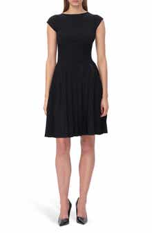 Herve Leger The Annabel Boat Neck Pleated Minidress