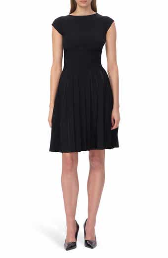 Herve Leger The Annabel Boat Neck Pleated Minidress