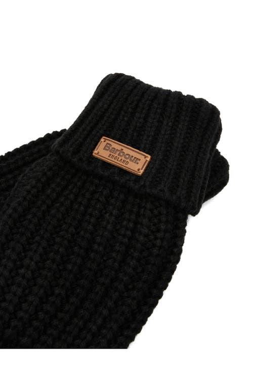 Barbour Saltburn Chunky Knit Gloves In Black