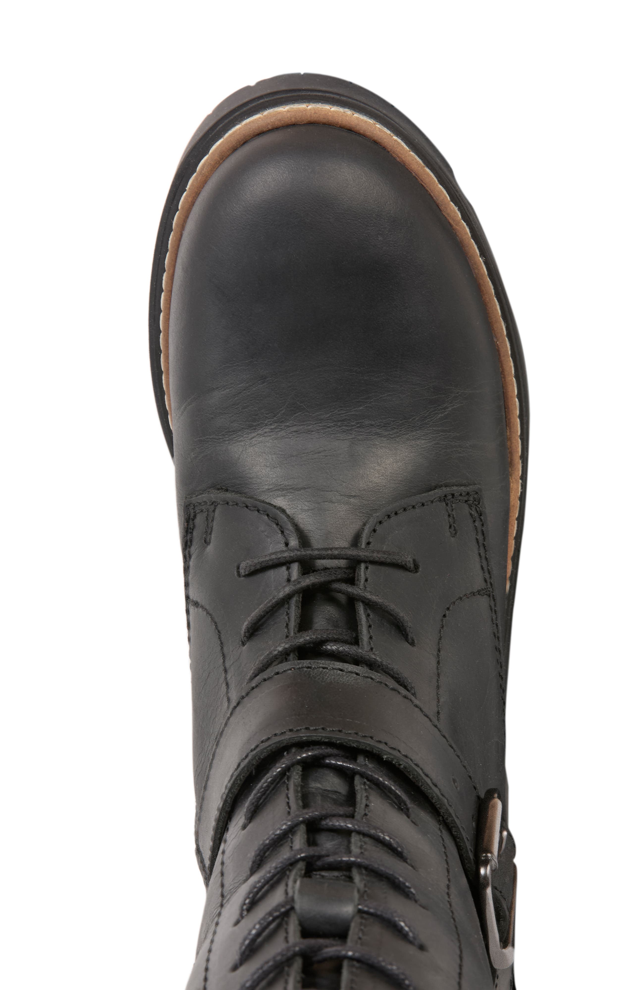 Celtic & Co. Strap Detail Mid Calf Boot, Alternate, color, Black