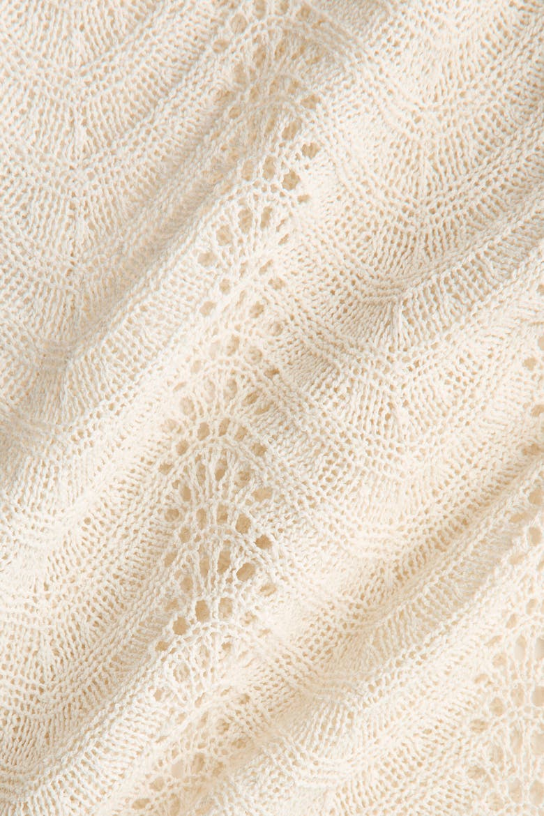 Crochet-look Polo Shirt, Alternate, color, Light beige