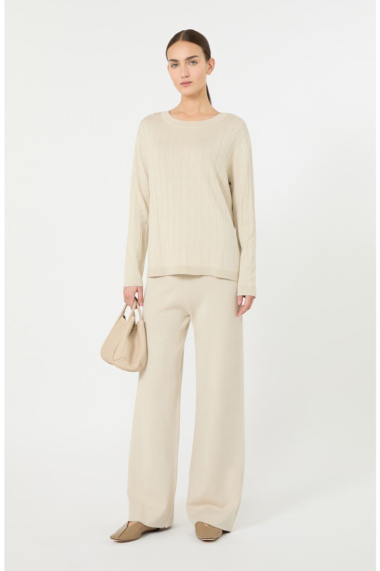 Attuale Rib Silk & Cotton Sweater, Alternate, color, IVORY