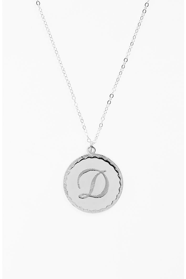 'Dalton' Long Initial Pendant Necklace, Alternate, color, SILVER- D