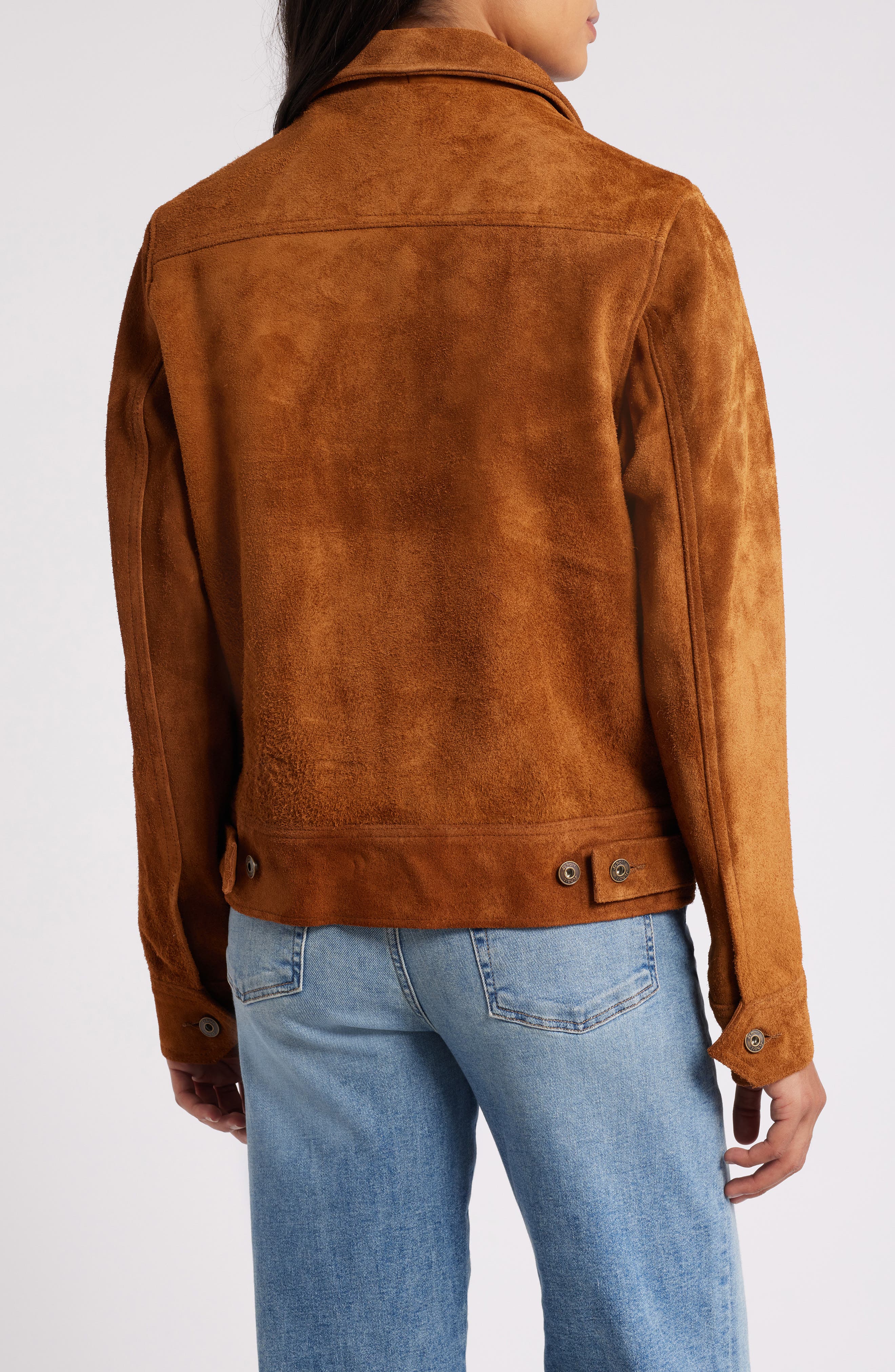 Roughout Cowhide Suede Trucker Jacket - image 2