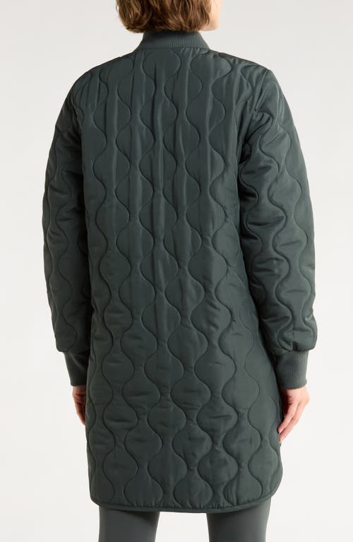 Z By Zella Longline Quilted Jacket In Green