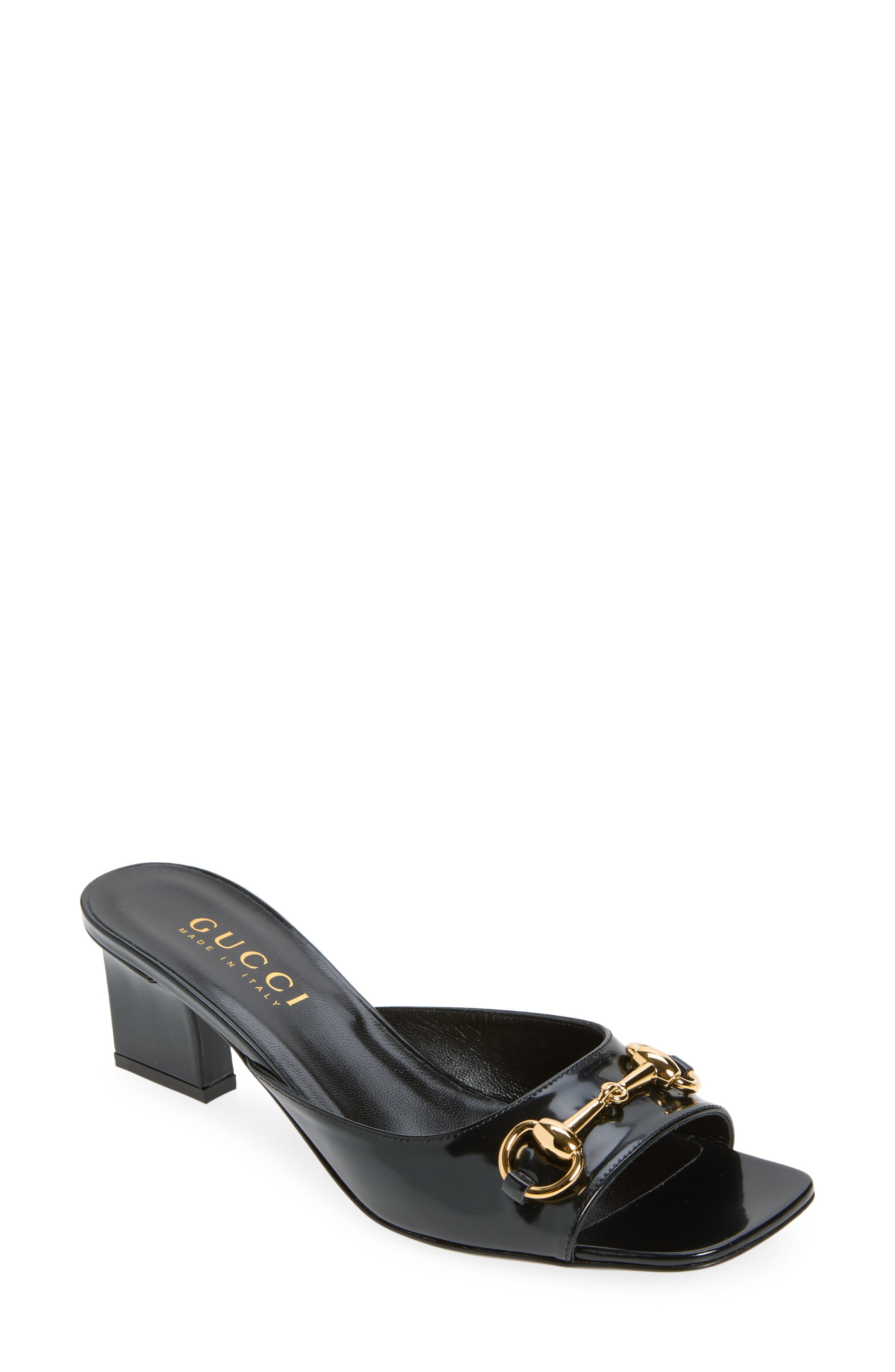 Gucci Signora Horsebit Slide Sandal, Main, color, 1000 Nero