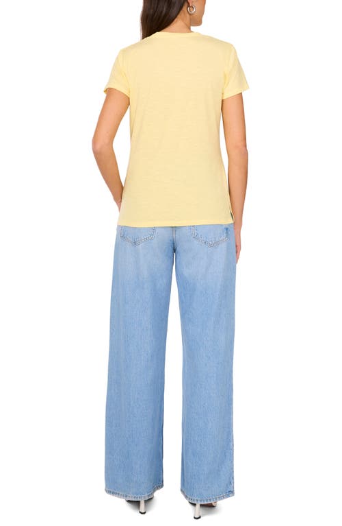 Two By Vince Camuto V-neck Pocket T-shirt In Yellow Rose