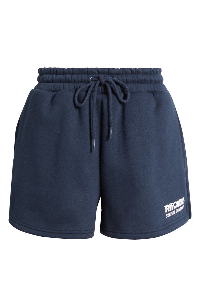 Rip Curl Surf Puff Cotton Blend Fleece Drawstring Shorts, Alternate, color, Navy