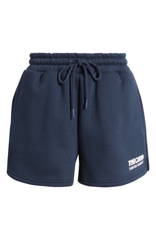 Rip Curl Surf Puff Cotton Blend Fleece Drawstring Shorts In Navy