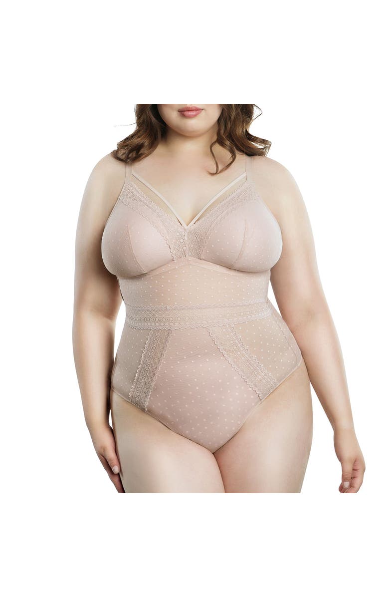 Parfait Mia Dot Wire-Free Bodysuit, Alternate, color, Cameo Rose
