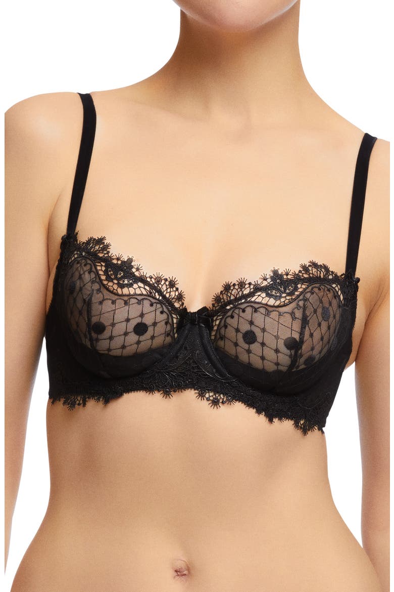 Vedette Underwire Balconette Bra, Main, color, BLACK