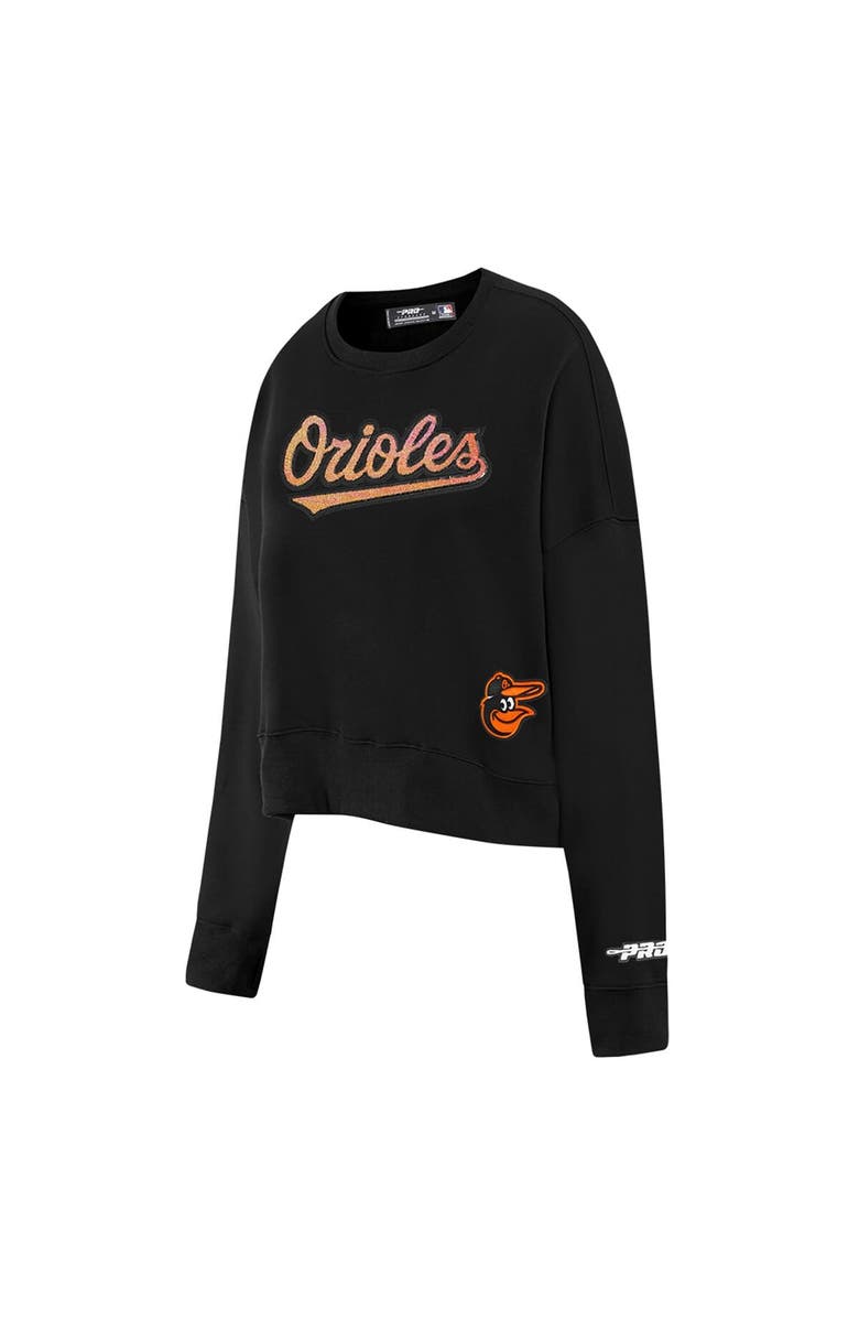 PRO STANDARD Women's Pro Standard Black Baltimore Orioles Game Day Classics Crewneck Pullover Sweatshirt, Alternate, color, 