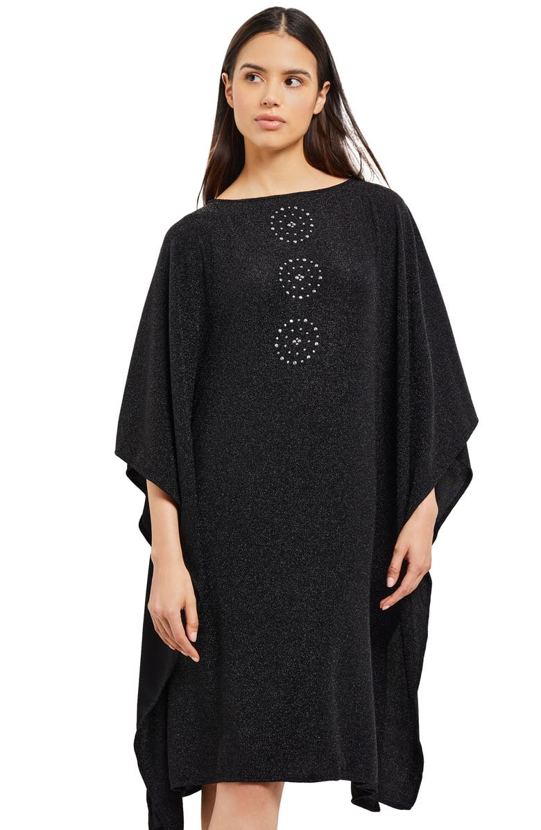 Misook Studded Cape Sweater Dress, Alternate, color, 
