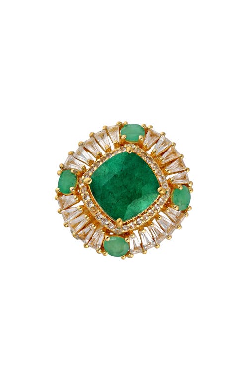 Ys Gems Green Beryl Cocktail Ring In Green