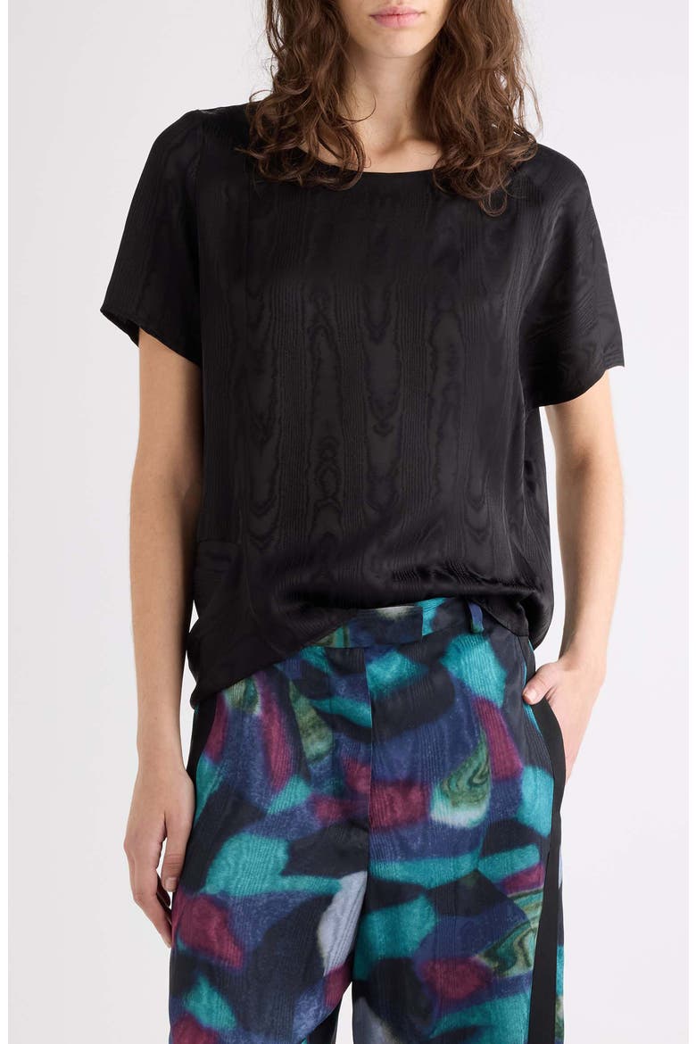 Caressa Moir Top, Main, color, BLACK