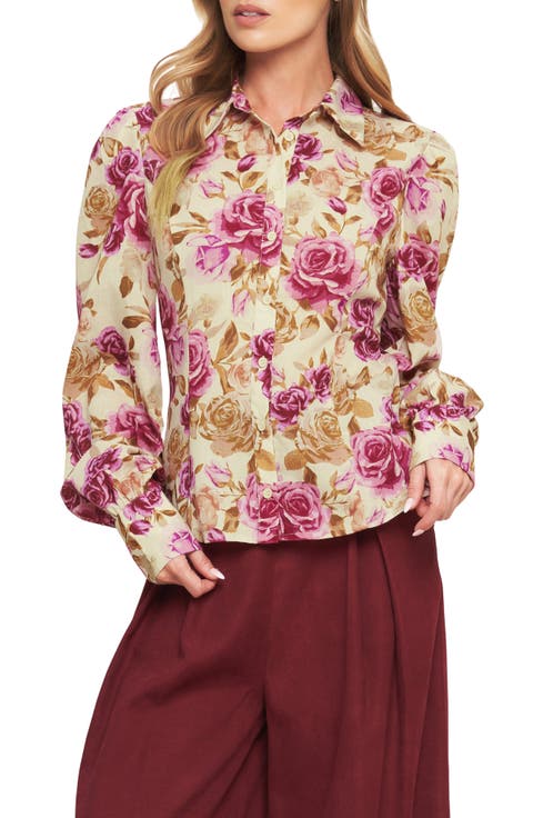 Button Front Long Sleeve Top